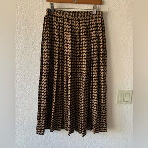 Vintage Black and Tan Midi Skirt